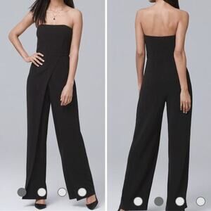 New! White‎ House Black Market Convertible Strapless Split-Leg Jumpsuit, size 4P